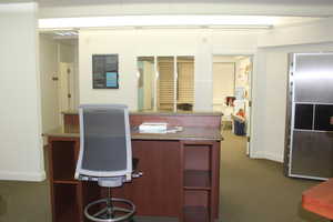 Office area featuring built in study area