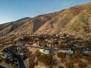 View of mountain background with nearby suburban area
