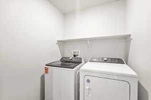 Washroom with washer and dryer