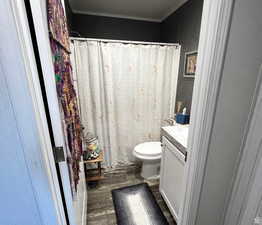 Combo tub shower in hall bath.