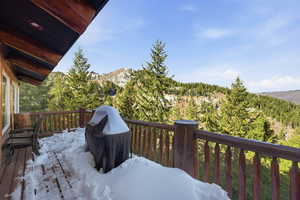 Deck featuring a grill