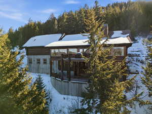 View of front of house with a chimney