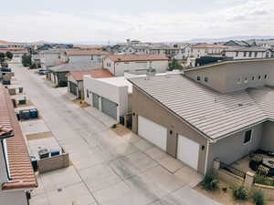 Aerial perspective of suburban area