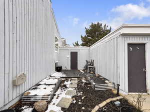 View of property exterior featuring a patio area