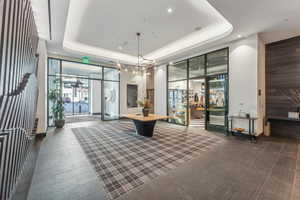 Common area with recessed lighting