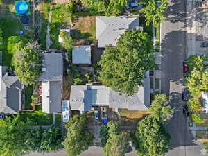Aerial perspective of suburban area