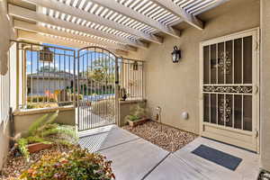 Door to Casita in gated porch area,
