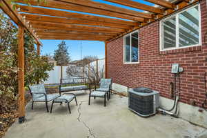 View of patio / terrace featuring a pergola