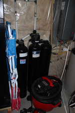 Utilities featuring water heater and electric panel