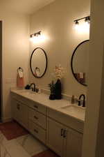 Bathroom with double vanity