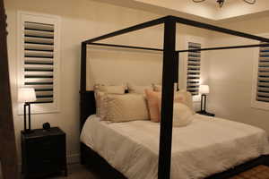 Bedroom featuring wood finished floors