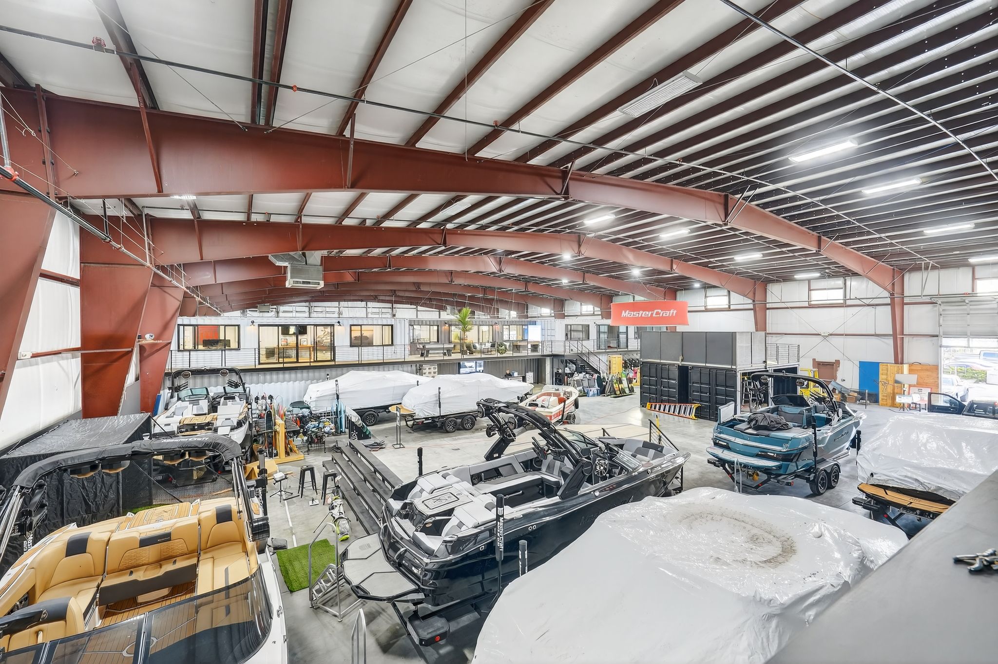 Garage with metal wall