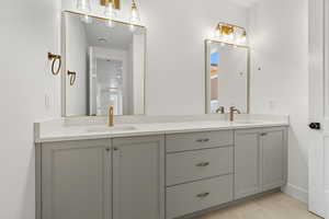 Full bathroom featuring double vanity