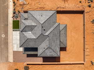 Aerial view of property and surrounding area