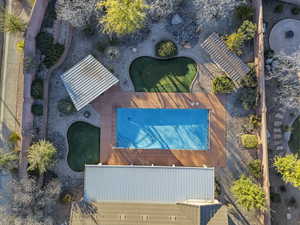 Bird's eye view of a pool