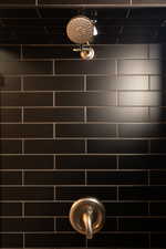 Bathroom view of tiled shower