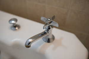 Bathroom view of a sink
