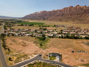 View of mountain background featuring rural landscape and nearby suburban area