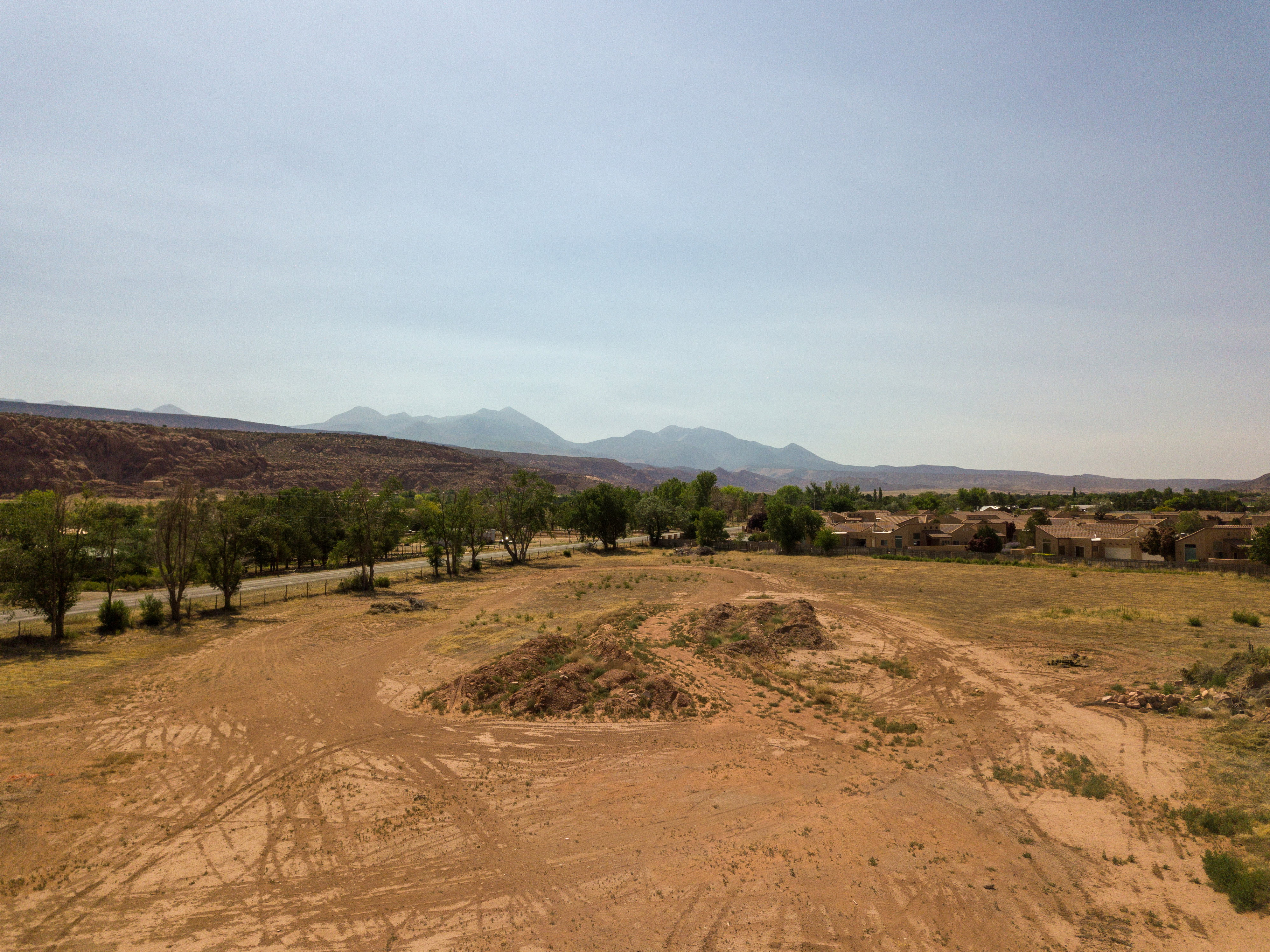 View of mountain background with rural landscape