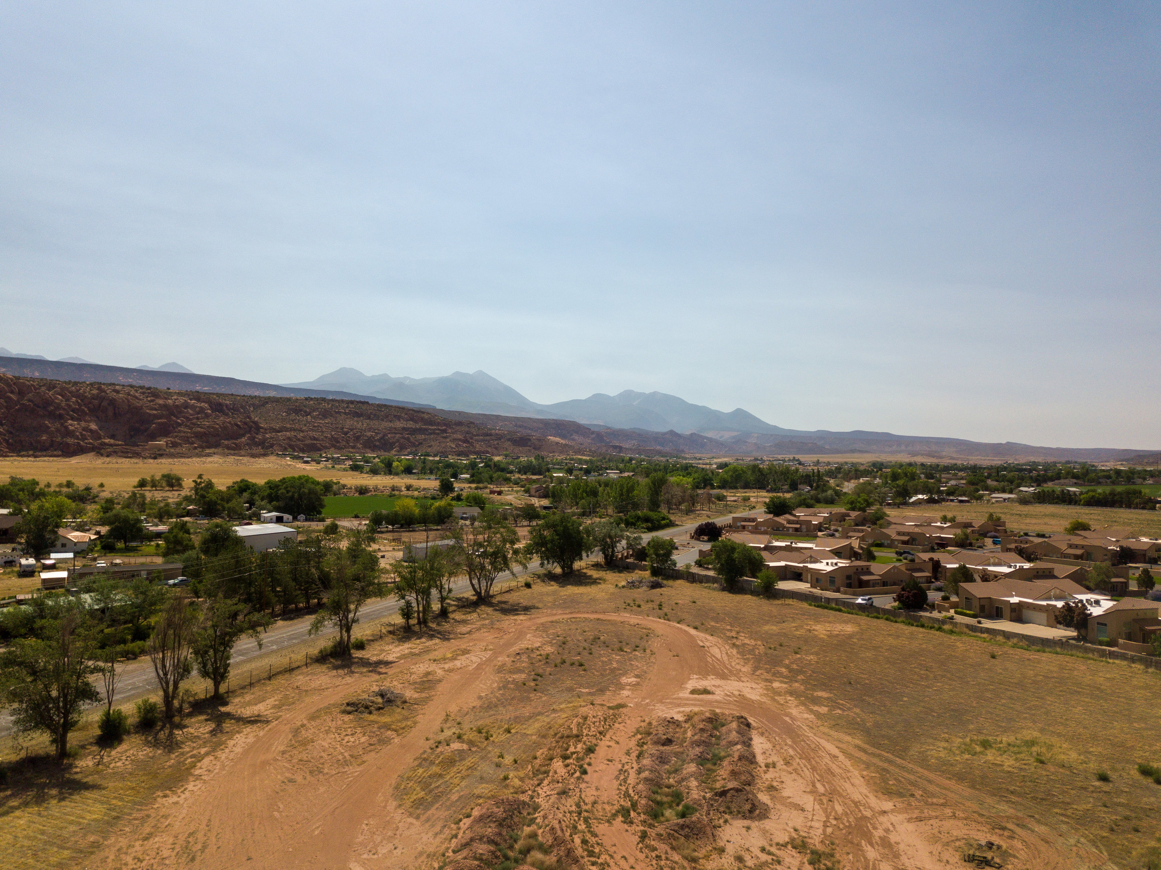 Mountain view with nearby suburban area