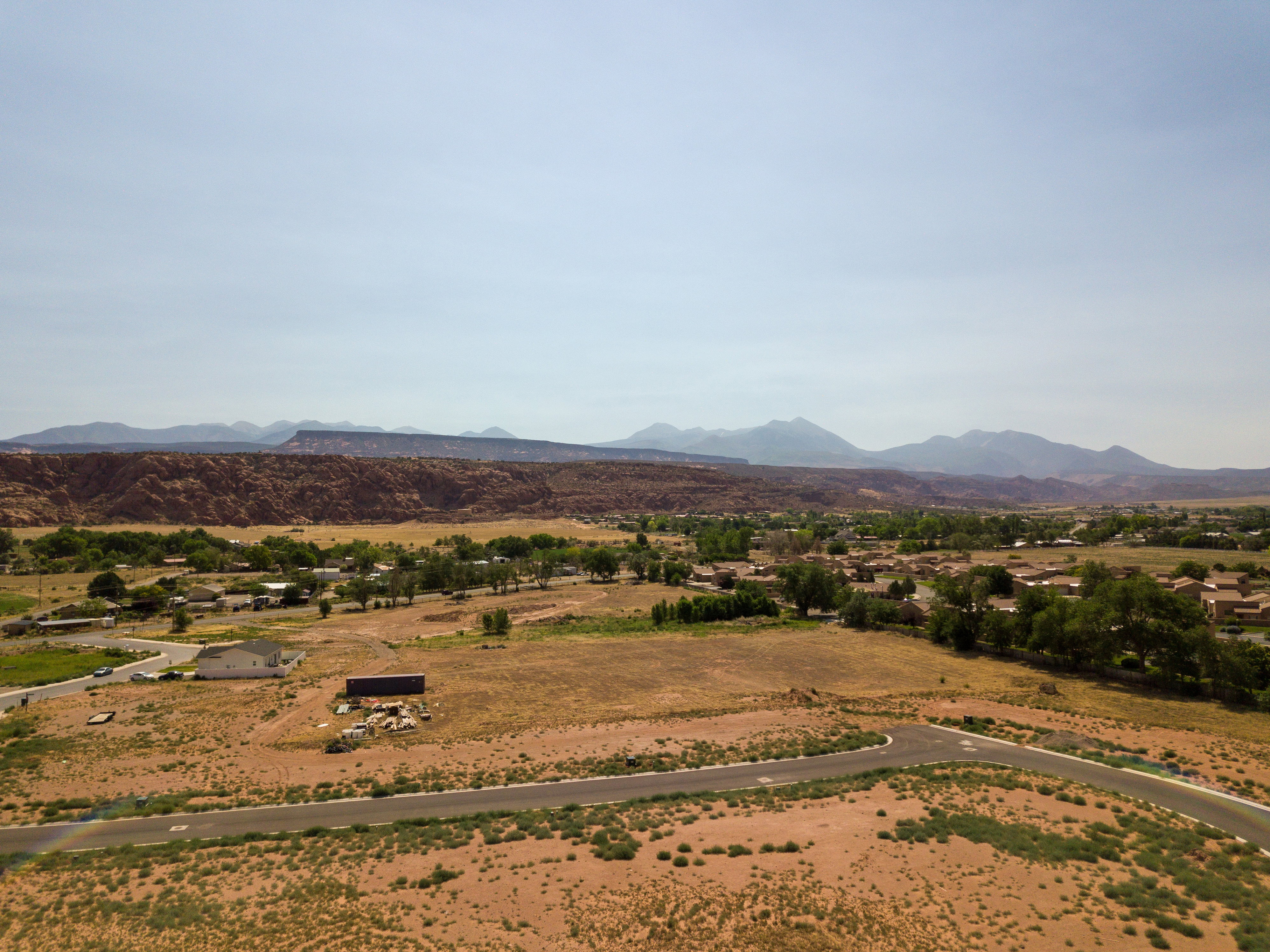 View of mountain background with rural landscape