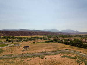View of mountain background with rural landscape