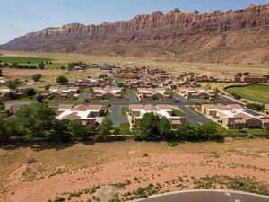 View of mountain backdrop with nearby suburban area