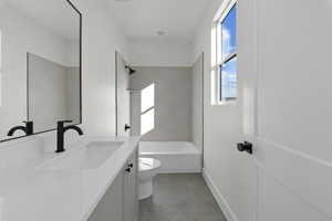 Full bath with vanity and  shower combination