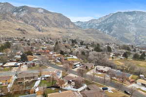 Mountain view with nearby suburban area