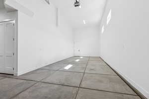 Garage with baseboards