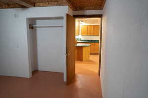 Hall with finished concrete flooring