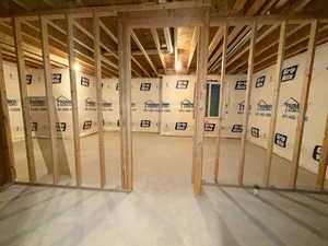 View of unfinished basement