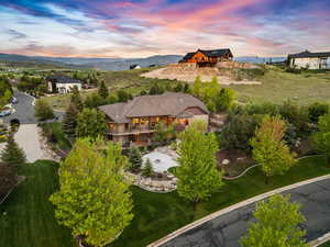 Bird's eye view of a mountain backdrop