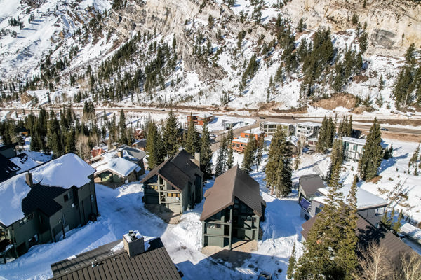 View with your back to Alta ski resort.  Ski right to the condo