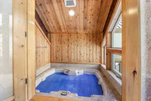 Indoor hot tub on Level 1