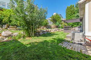 View of yard with a deck