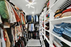 View of walk in closet
