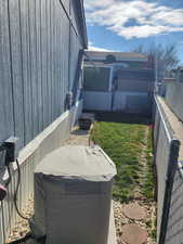 View of fenced backyard