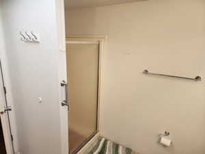 Full bathroom featuring a stall shower