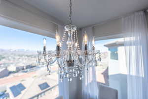 Detailed view of a chandelier