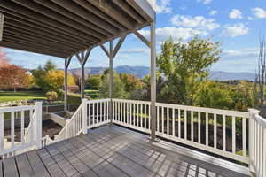 Deck with a mountain view