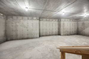 View of unfinished basement