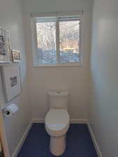 Separate private toilet room with Marmoleum flooring (Eco friendly, durable, composite flooring)