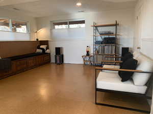 Additional area off Family room, built in bench, cork flooring