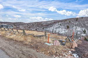 View of yard with a rural view and a mountain view