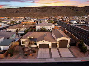 Aerial view of residential area