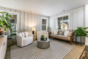 View of carpeted living area