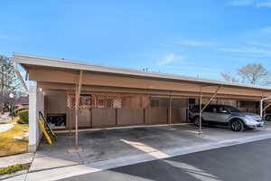 View of covered parking lot