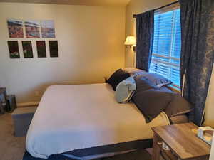 Bedroom with carpet and baseboards