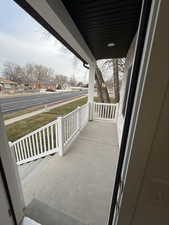 View of covered porch